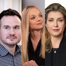 Adam Macqueen, Scarlett Maguire and Penny Mordaunt talk to Guto Harri