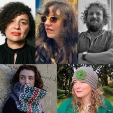 Karen McCarthy Woolf, Scott McKendry, clare e potter and Roseanne Watt with Kathryn Williams