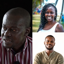 Dr. Mordecai Ogada and Fiona Tande in conversation with Tom Mukhwana