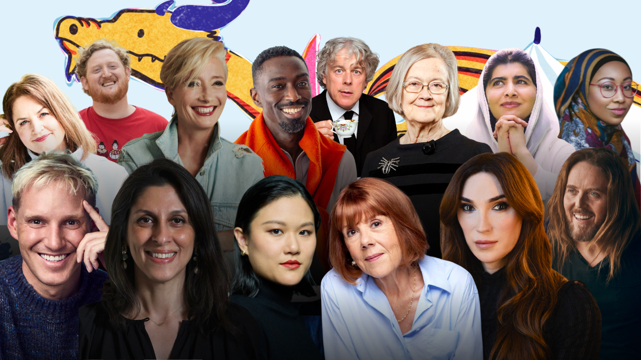 Aerial photo of Hay Festival site