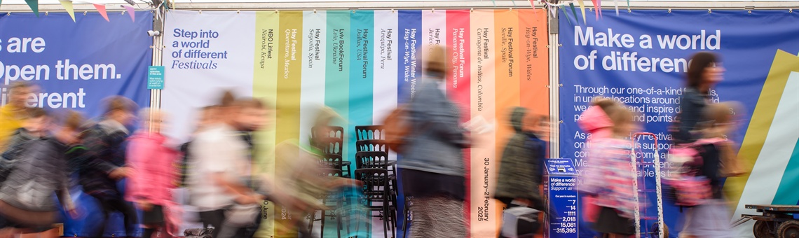 Hay Festival Hay-on Wye aerial shot of festival site