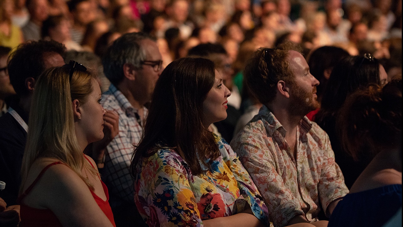 Listening audience at Hay Festival