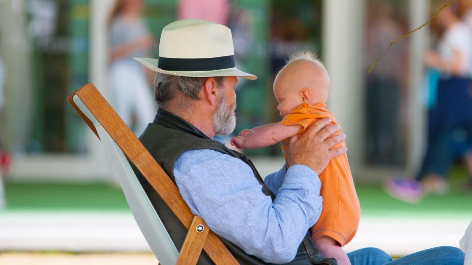 Hay Festival man with baby