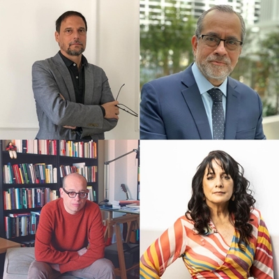 Jan Martínez Ahrens, Jaime Saavedra y Alberto Vergara en conversación con Patricia del Río