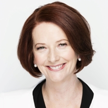 Julia Gillard and Mary Ann Sieghart in conversation